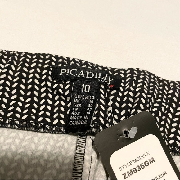 Picadilly Black and White Pants Womens Size 10 - Picture 4 of 15